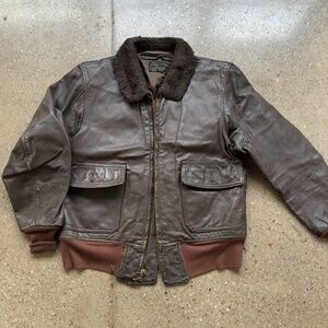 Vintage US Navy G-1 Flight Jacket, 42, Brown